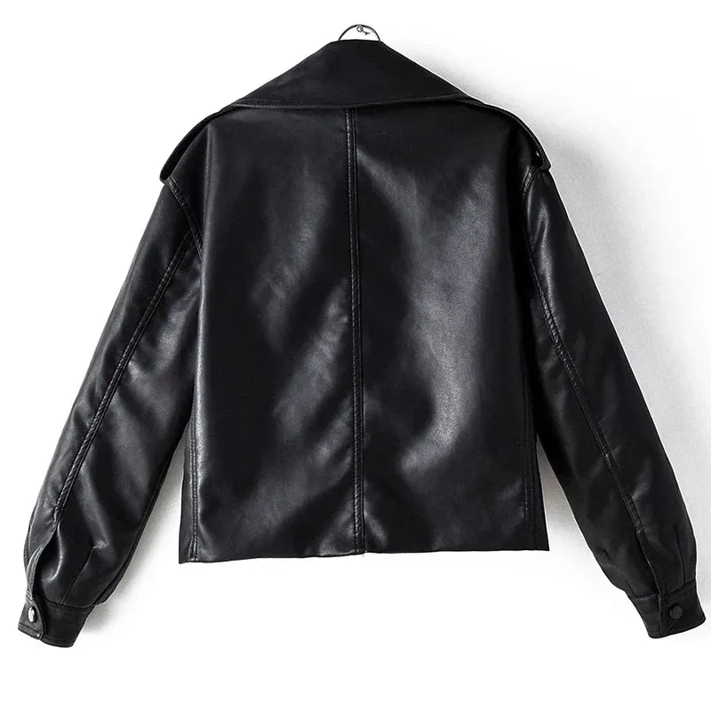 Must-Have Cropped Biker Leather Jacket for Women