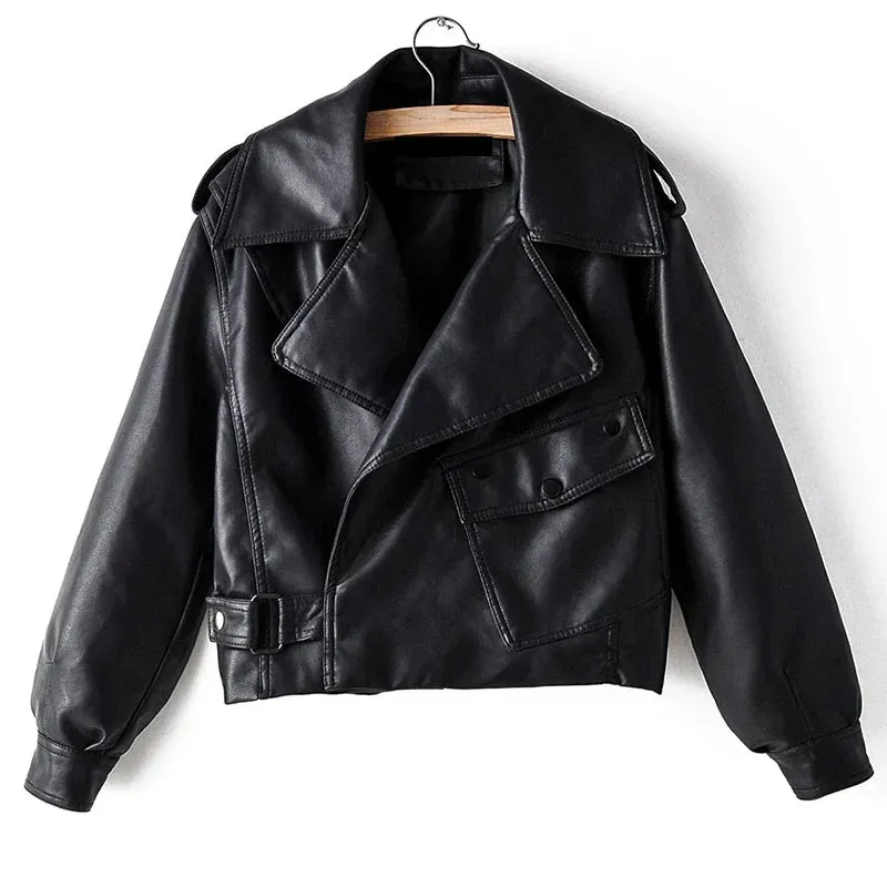 Must-Have Cropped Biker Leather Jacket for Women