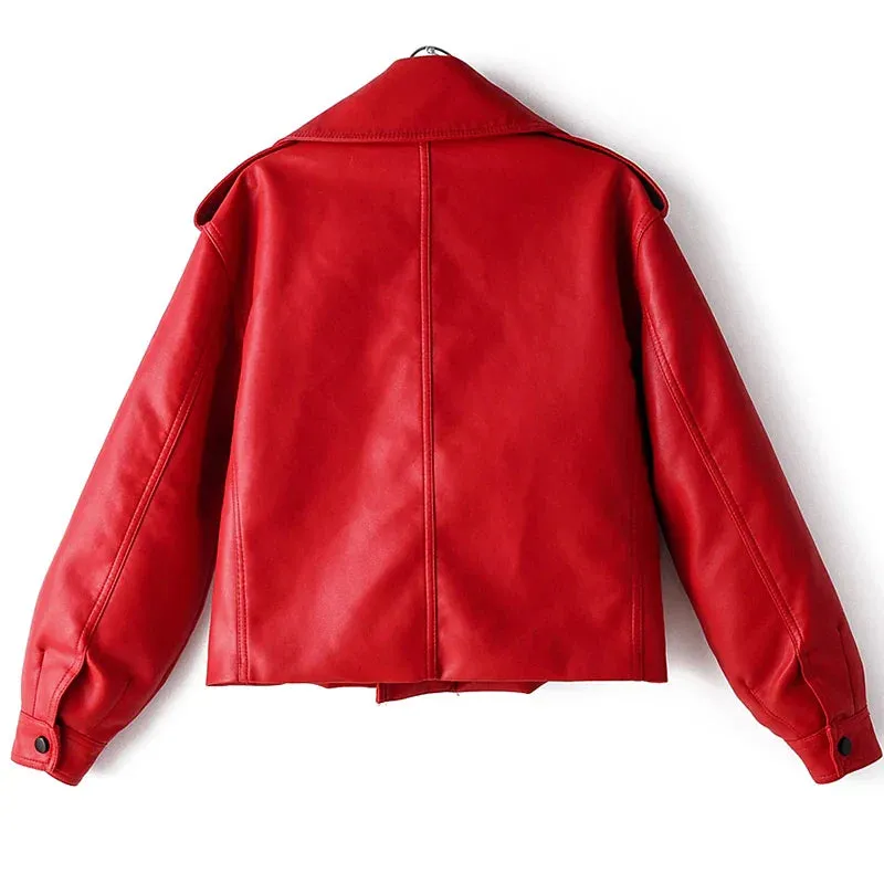 Must-Have Cropped Biker Leather Jacket for Women