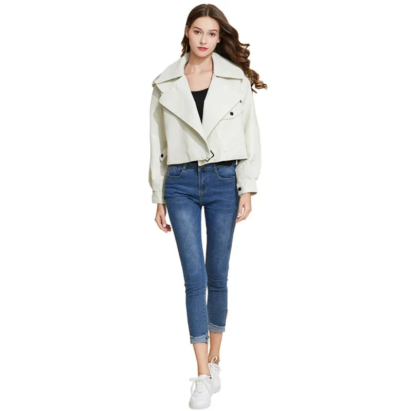 Must-Have Cropped Biker Leather Jacket for Women