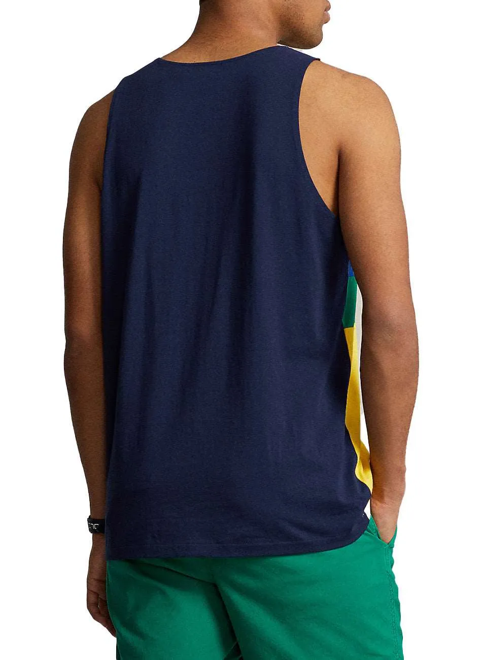 Navy Bear Graphic Ringer Tee
