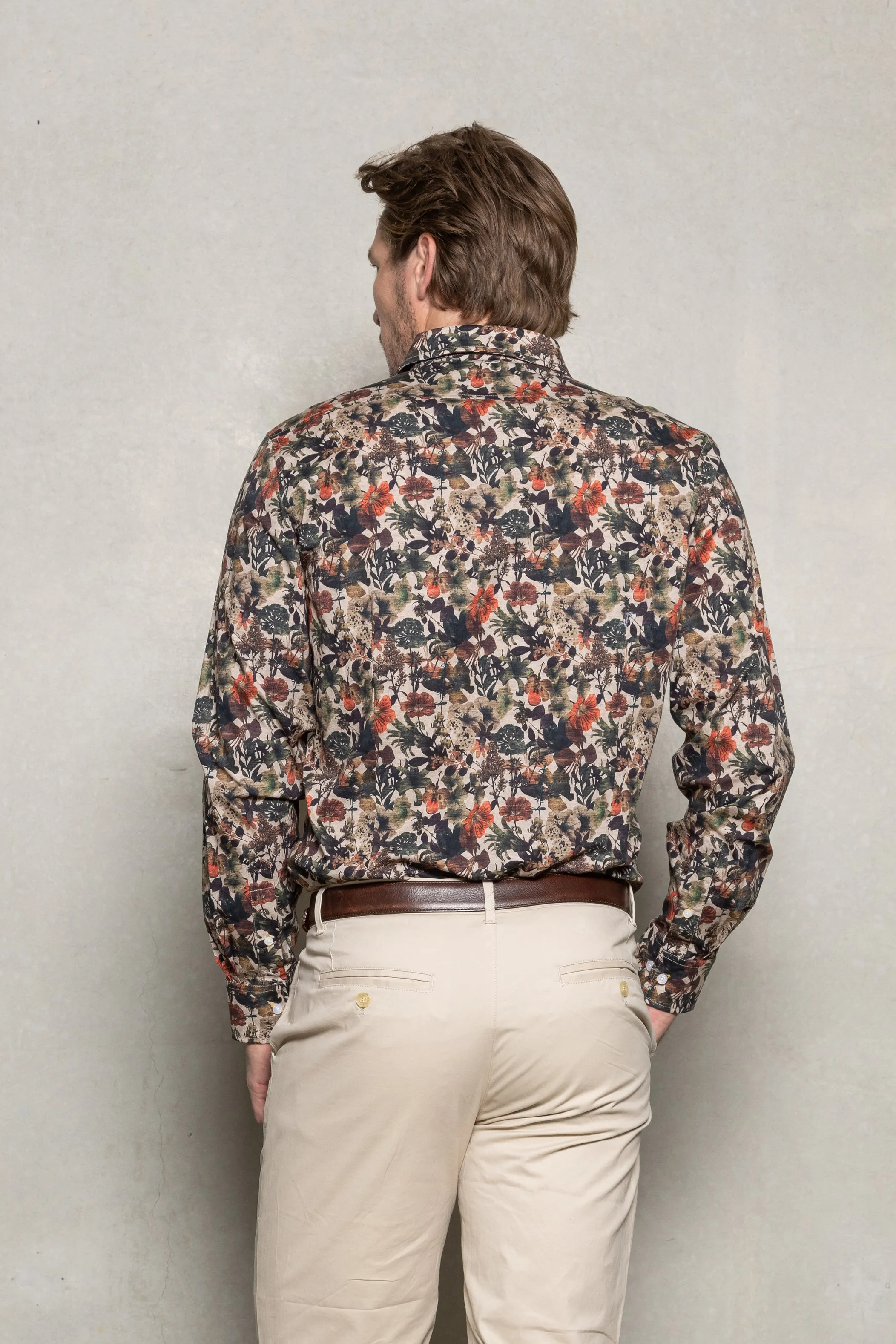 Nigel Floral Print Shirt: Rosewood