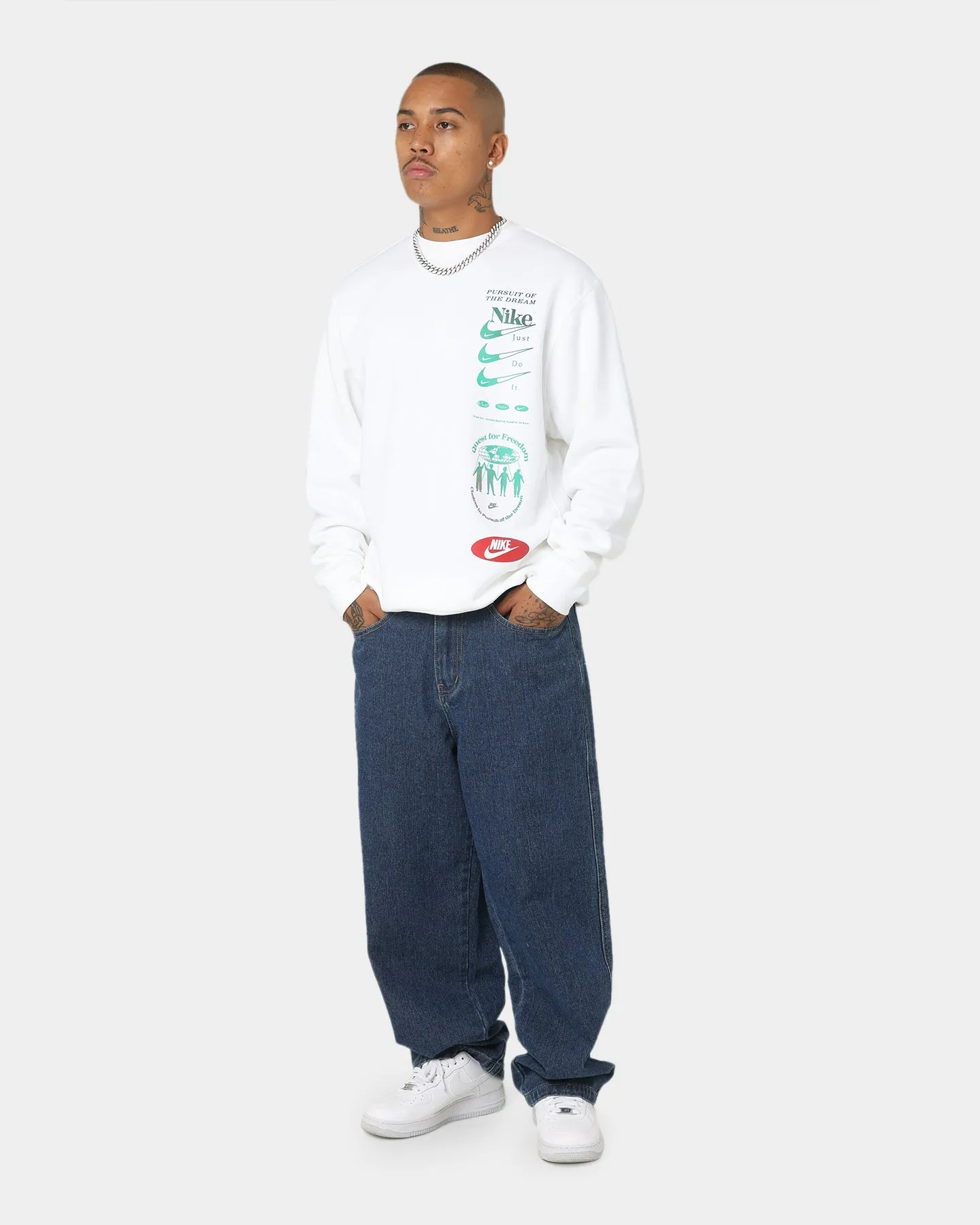 Nike Sportswear DNA Fleece Crewneck White