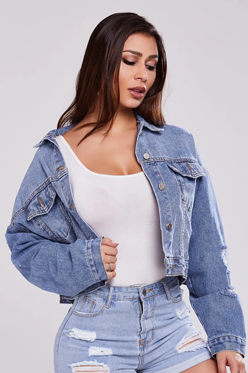 Oversized Crop Denim Jacket