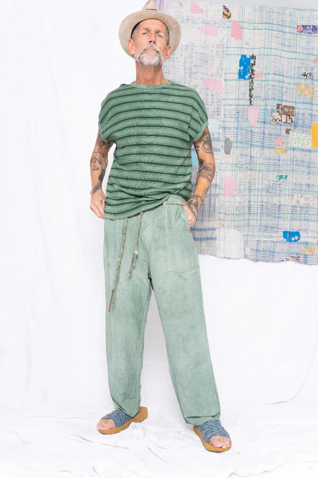 Palm Spring T. Hemp Stripes Deep Dye Sea Green