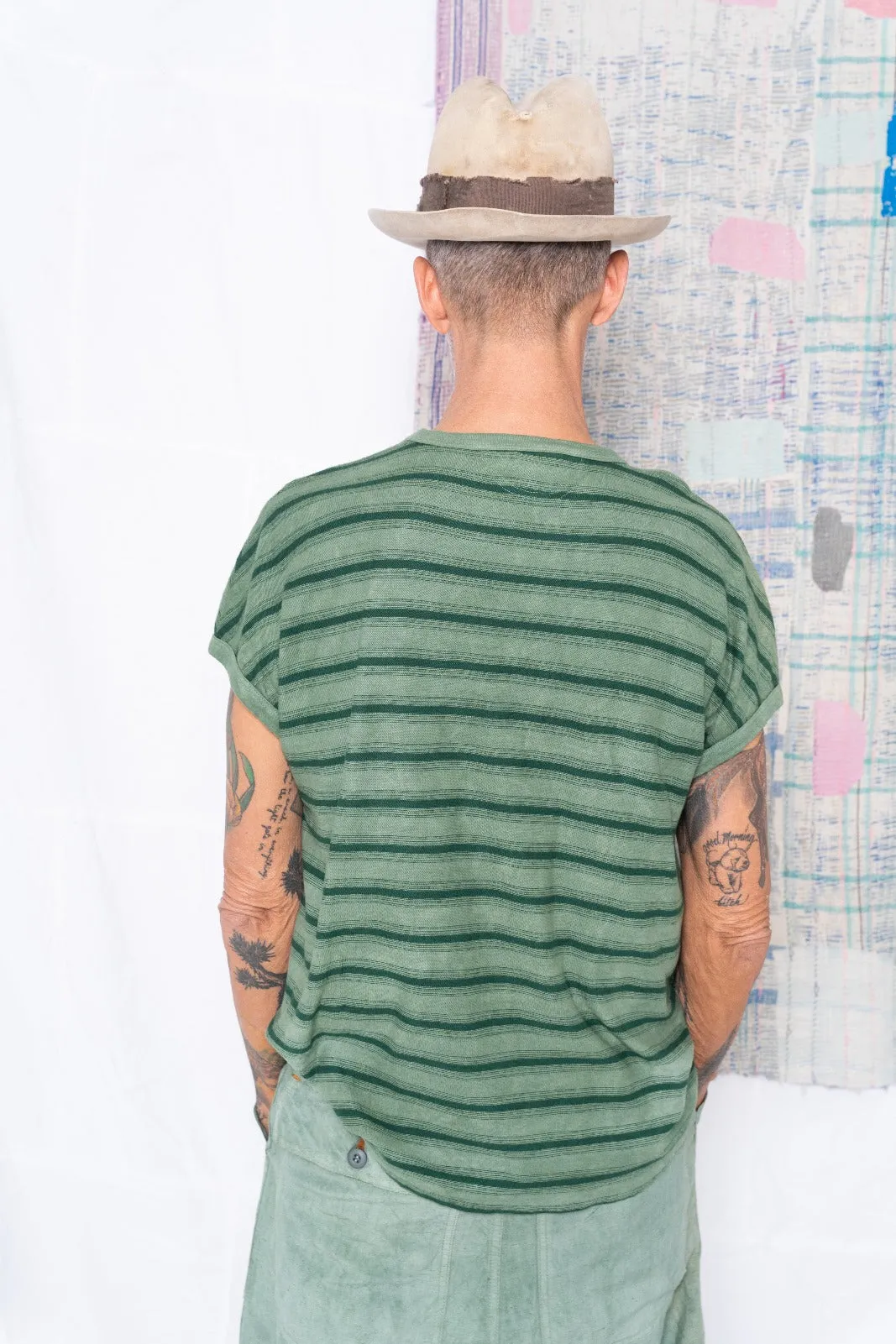 Palm Spring T. Hemp Stripes Deep Dye Sea Green