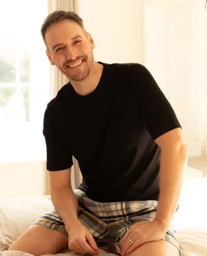 Parker Mens Jersey T-shirt and Brushed Check Shorty Set