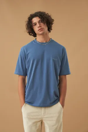 PETROL SCRIPT EMBROIDERED TEE