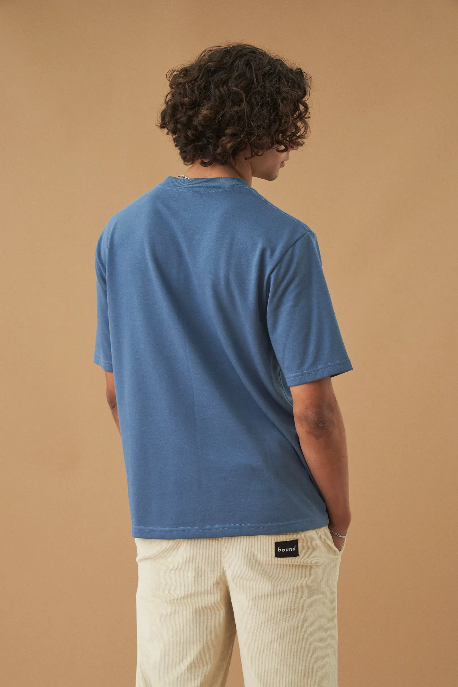 PETROL SCRIPT EMBROIDERED TEE