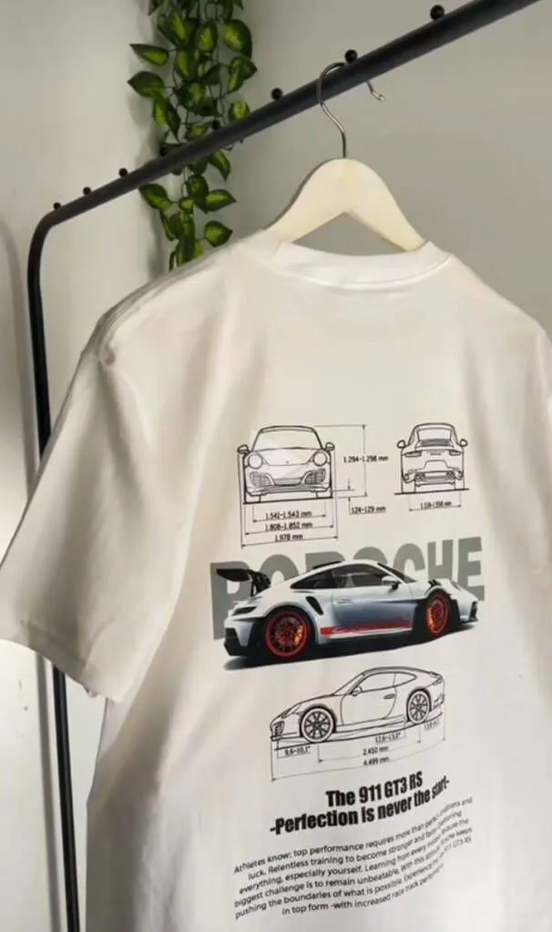 Porsche 911 GT3 Printed Premium Cotton Round Neck T-shirt For Mens