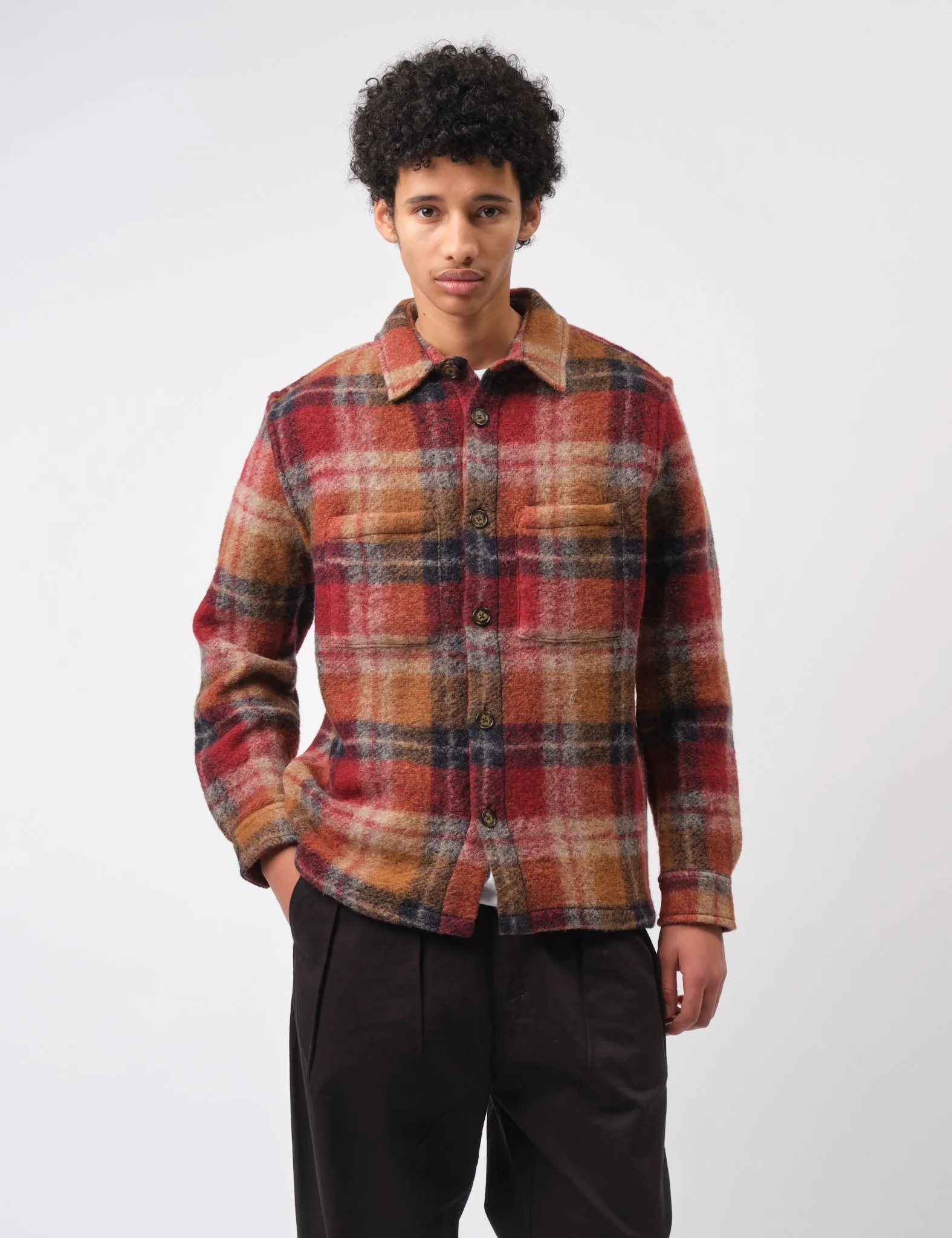 Portuguese Flannel Parker Overshirt - Bordeaux