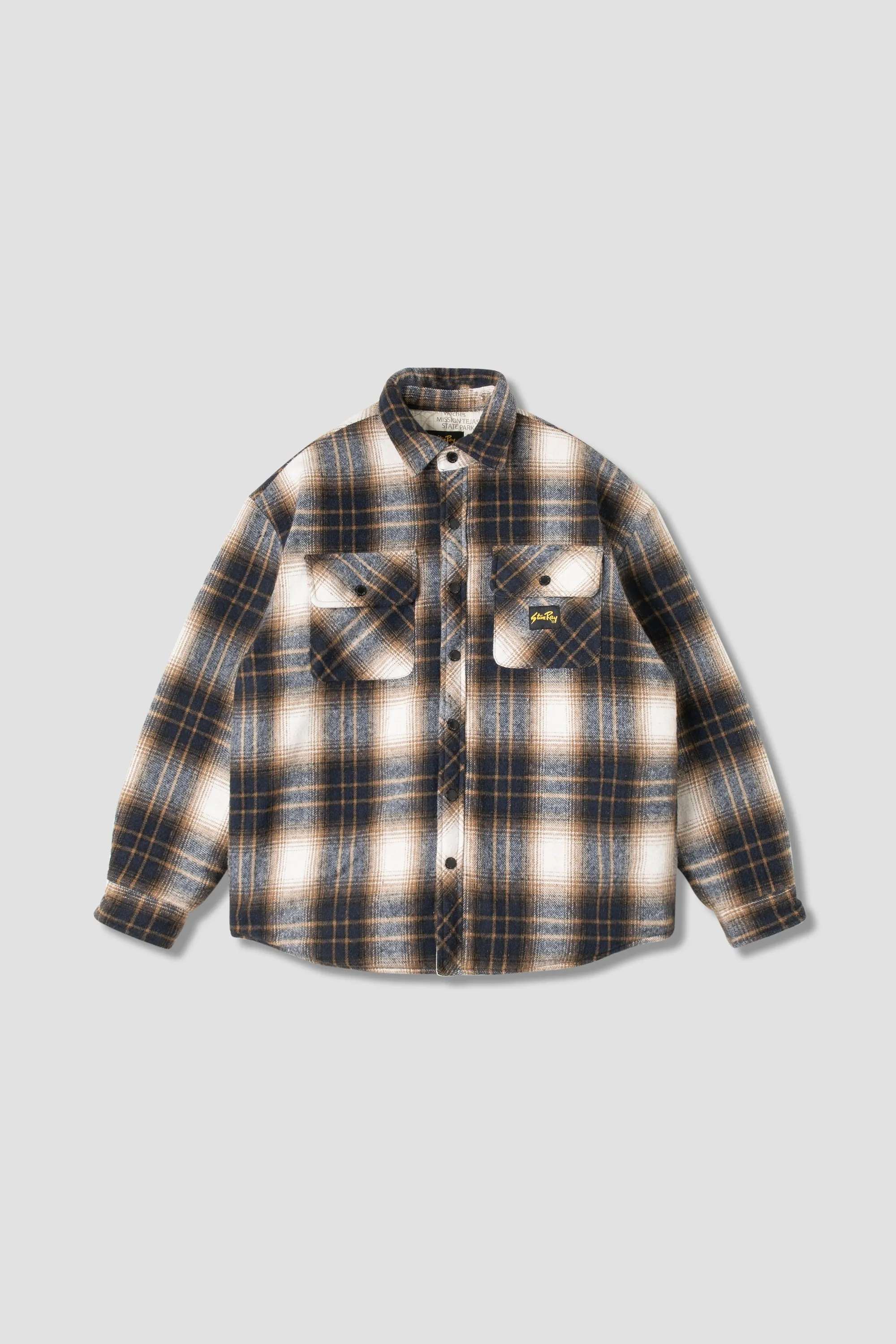 Quilted Plaid Overshirt (Navy Plaid)