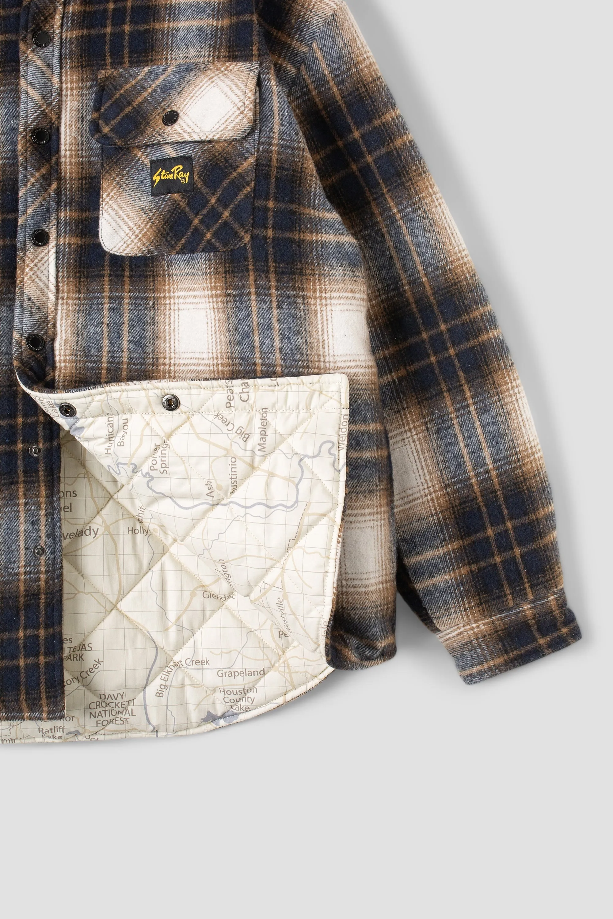 Quilted Plaid Overshirt (Navy Plaid)