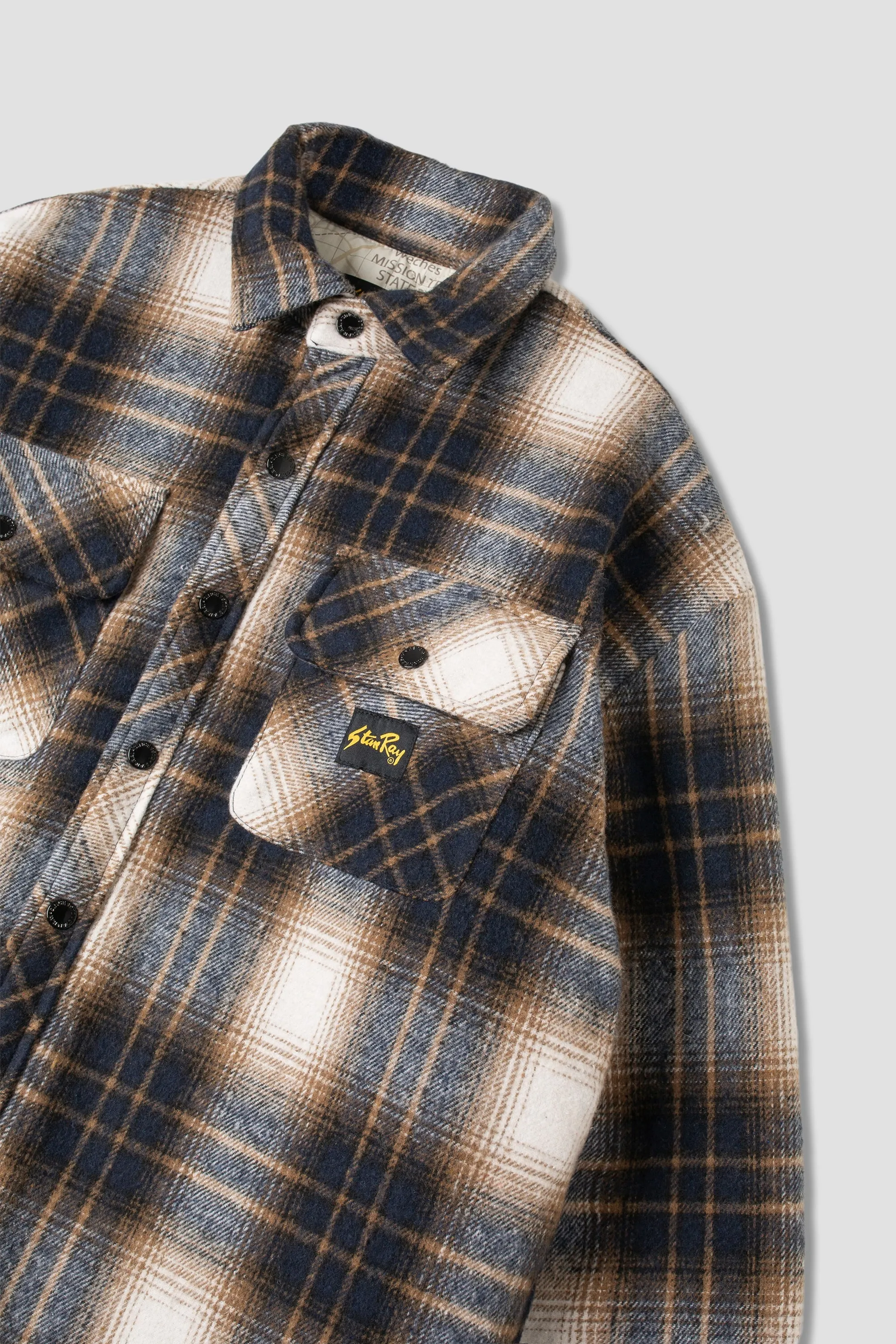 Quilted Plaid Overshirt (Navy Plaid)