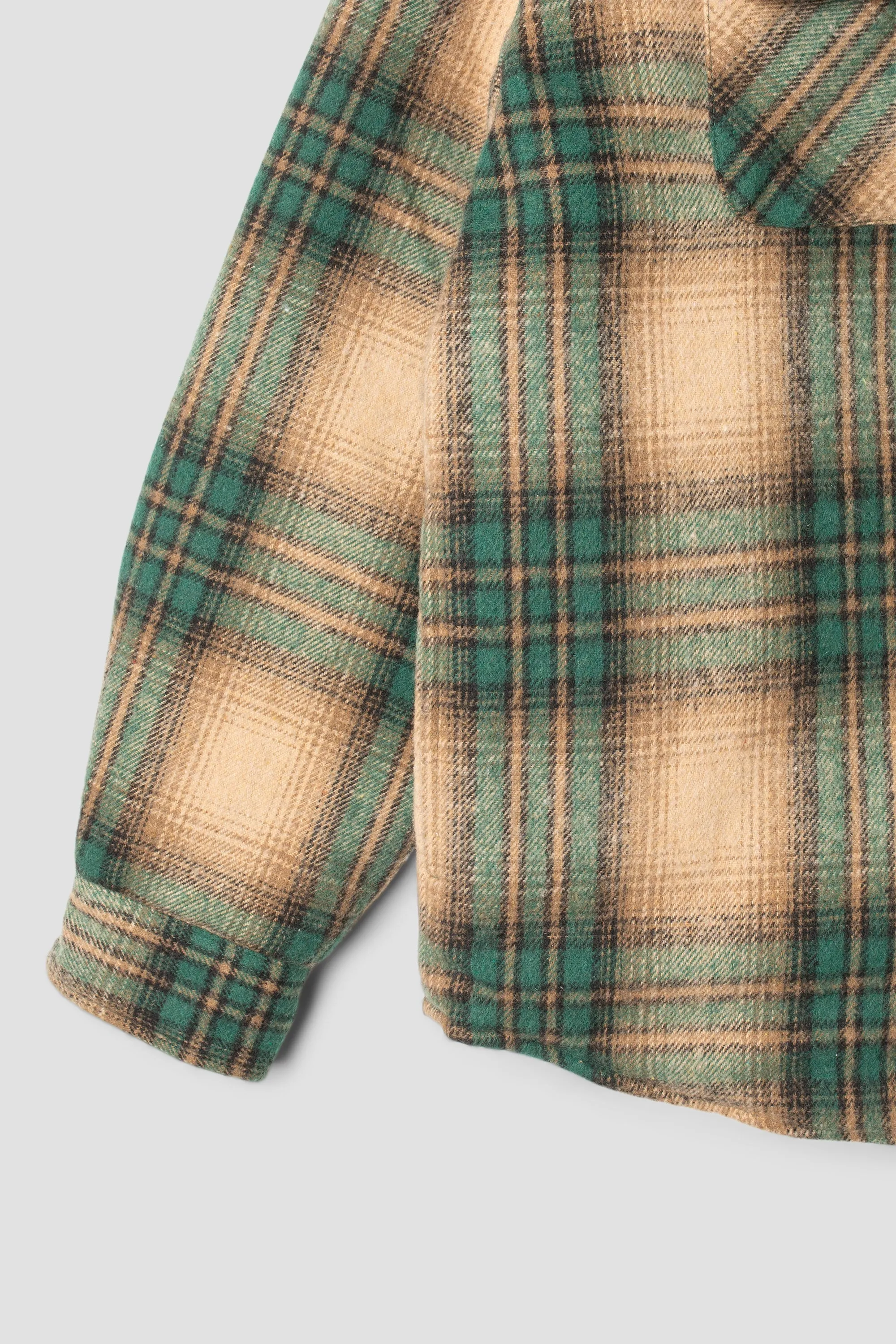 Quilted Plaid Overshirt (Olive Plaid)