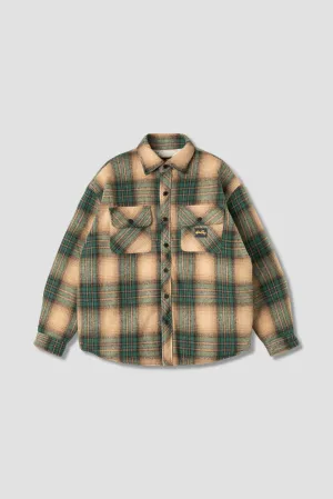 Quilted Plaid Overshirt (Olive Plaid)