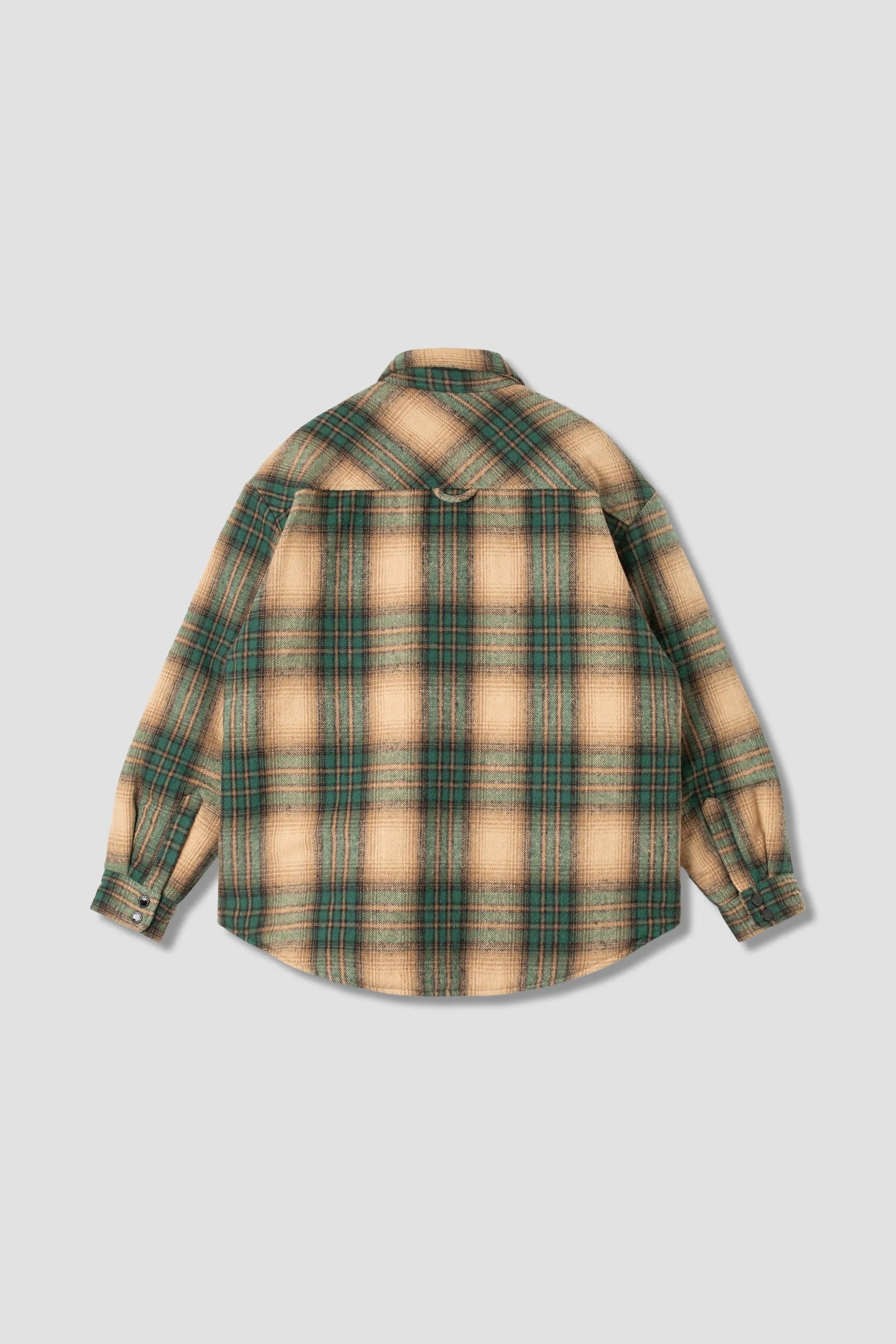 Quilted Plaid Overshirt (Olive Plaid)