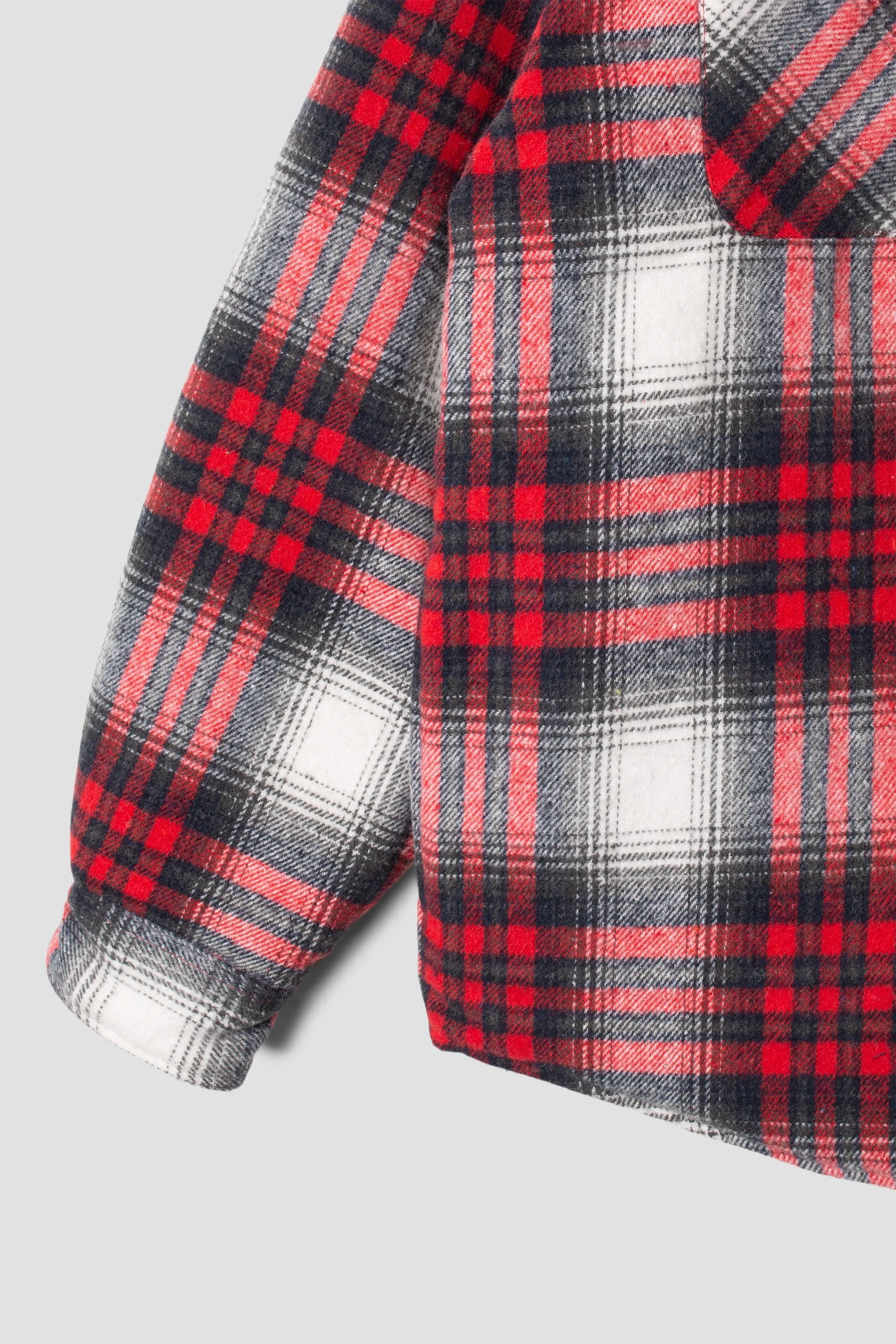 Quilted Plaid Overshirt (Red Plaid)