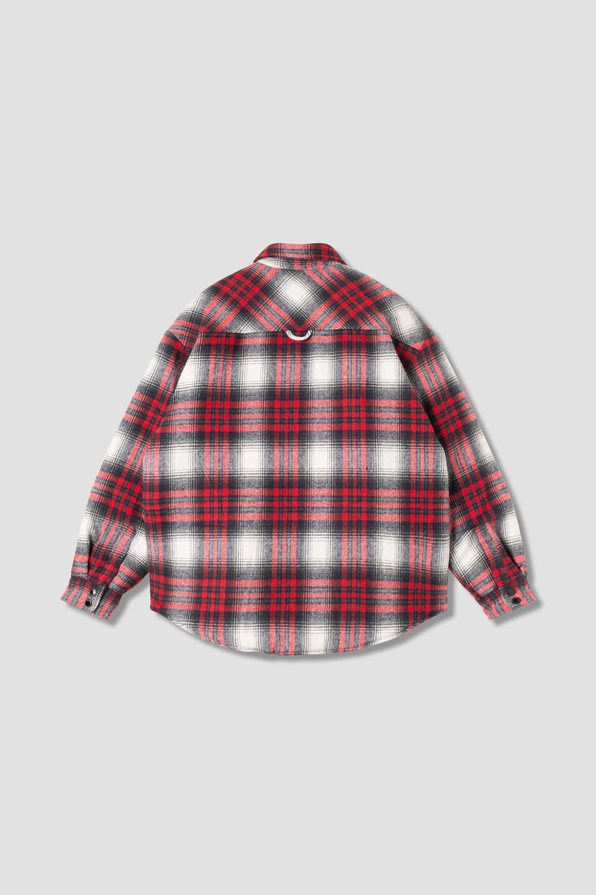 Quilted Plaid Overshirt (Red Plaid)