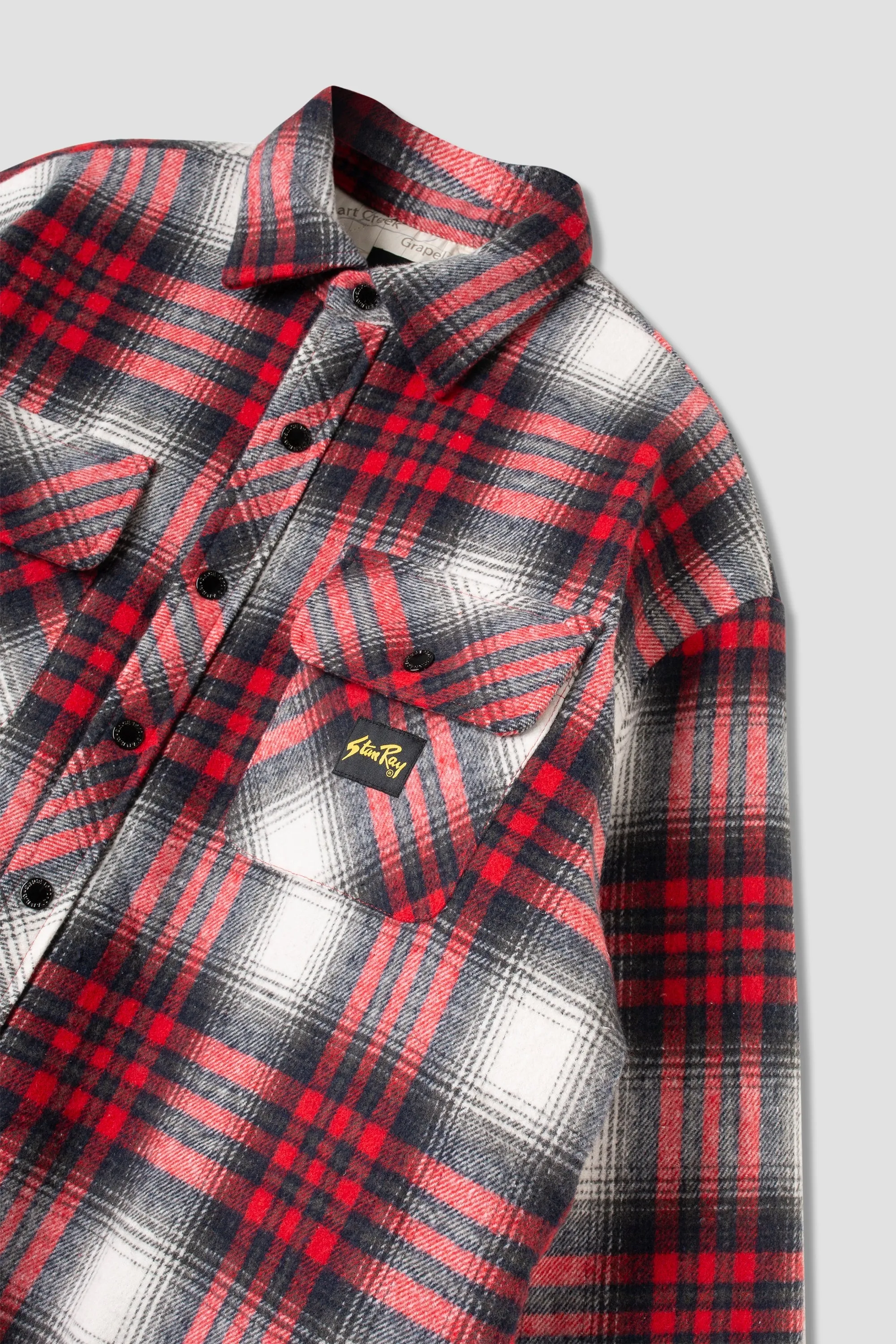 Quilted Plaid Overshirt (Red Plaid)