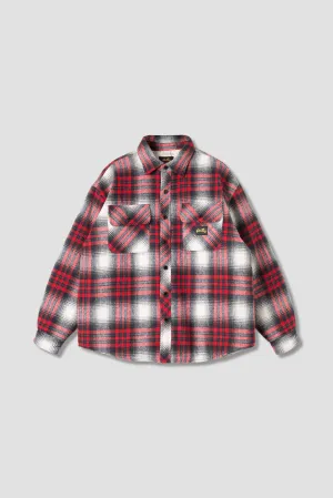 Quilted Plaid Overshirt (Red Plaid)