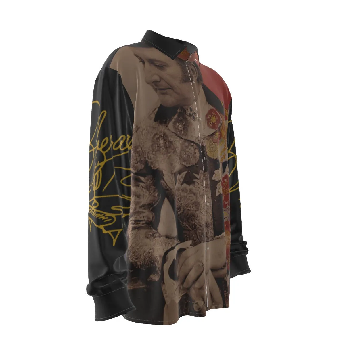 "Dichoterace" Liberace photo painting long sleeve men's dress shirt