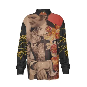 "Dichoterace" Liberace photo painting long sleeve men's dress shirt