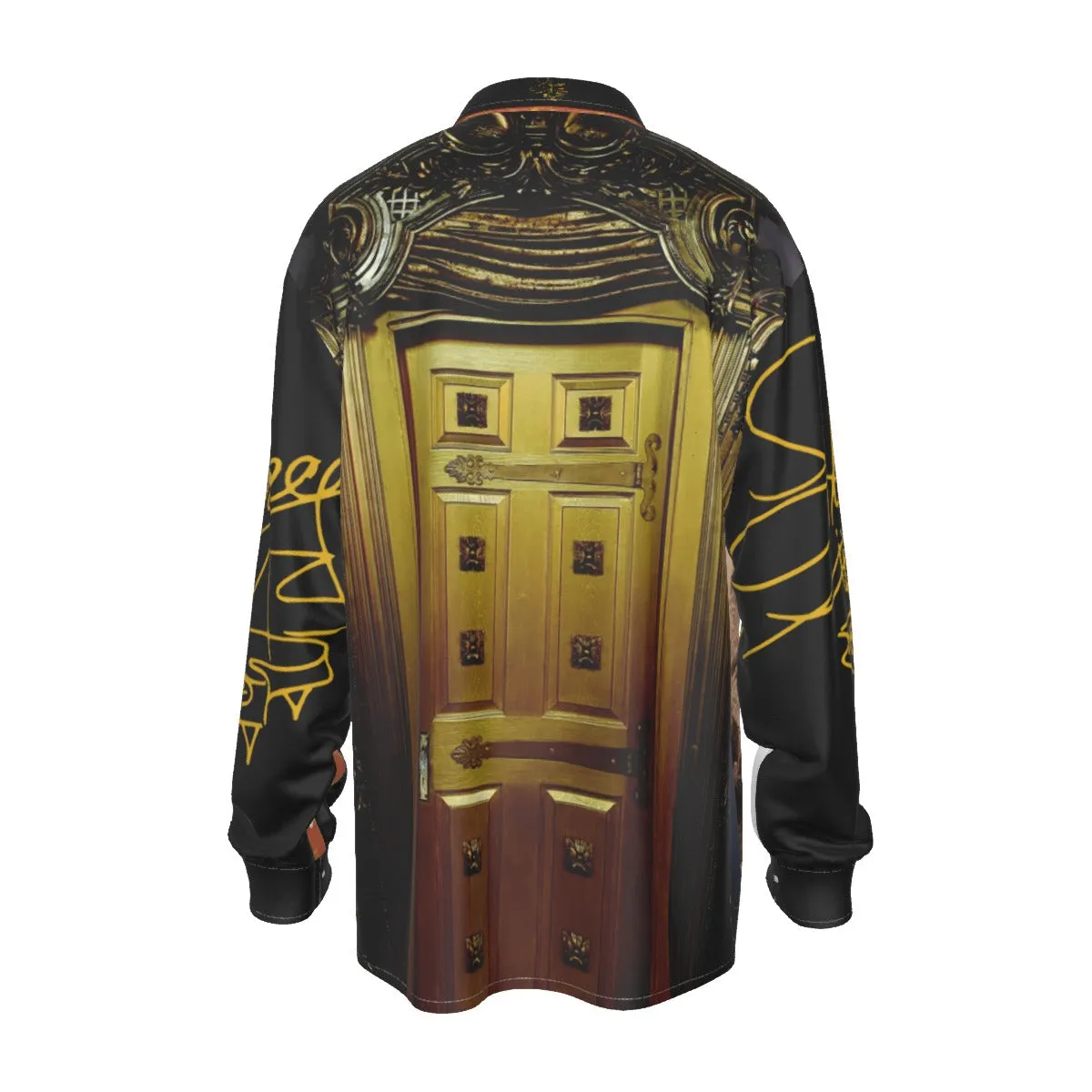 "Dichoterace" Liberace photo painting long sleeve men's dress shirt