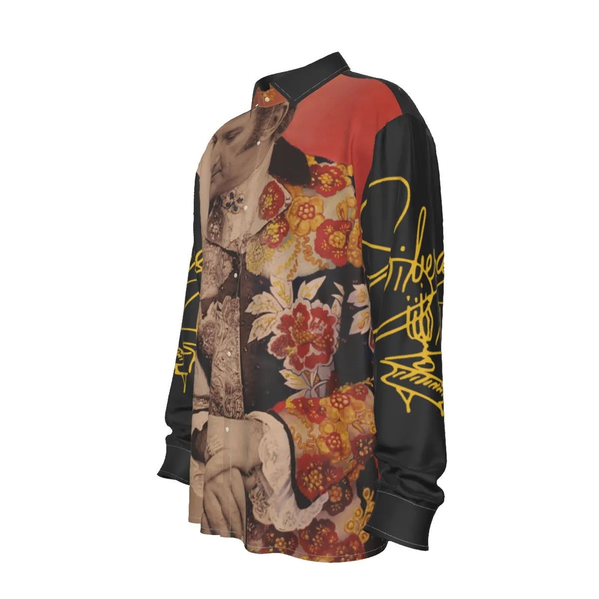 "Dichoterace" Liberace photo painting long sleeve men's dress shirt