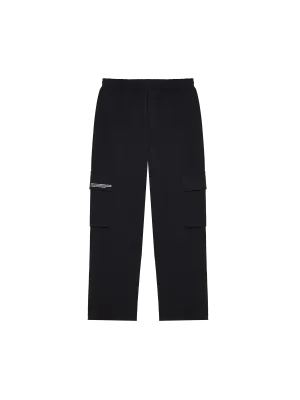 Recycled Cotton Jersey Cargo Pants—black