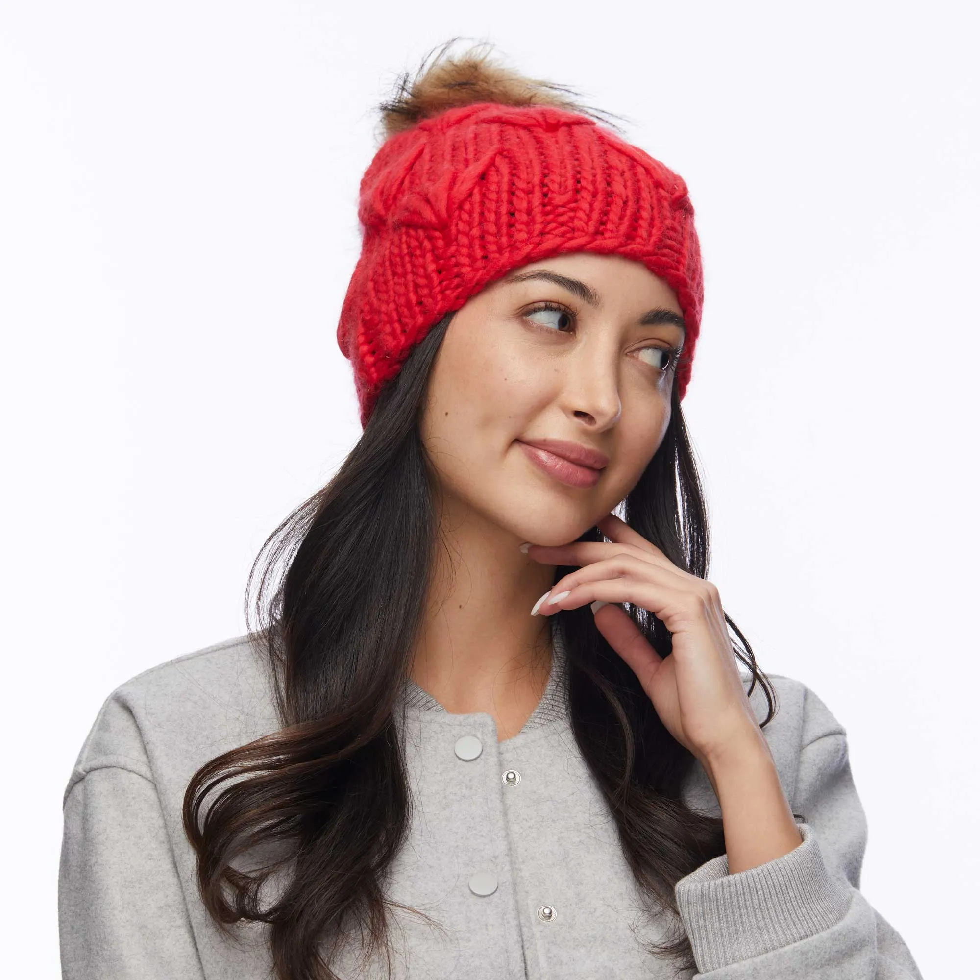 RED MOTLEY BEANIE