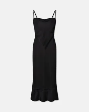 Renny - Slip Satin Maxi Dress - Black