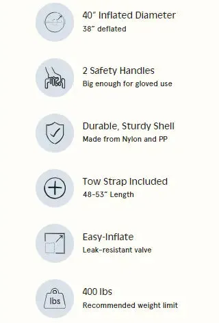 Retrospec Snowslide Tow 40” Inflatable Snow Tube - High Octane