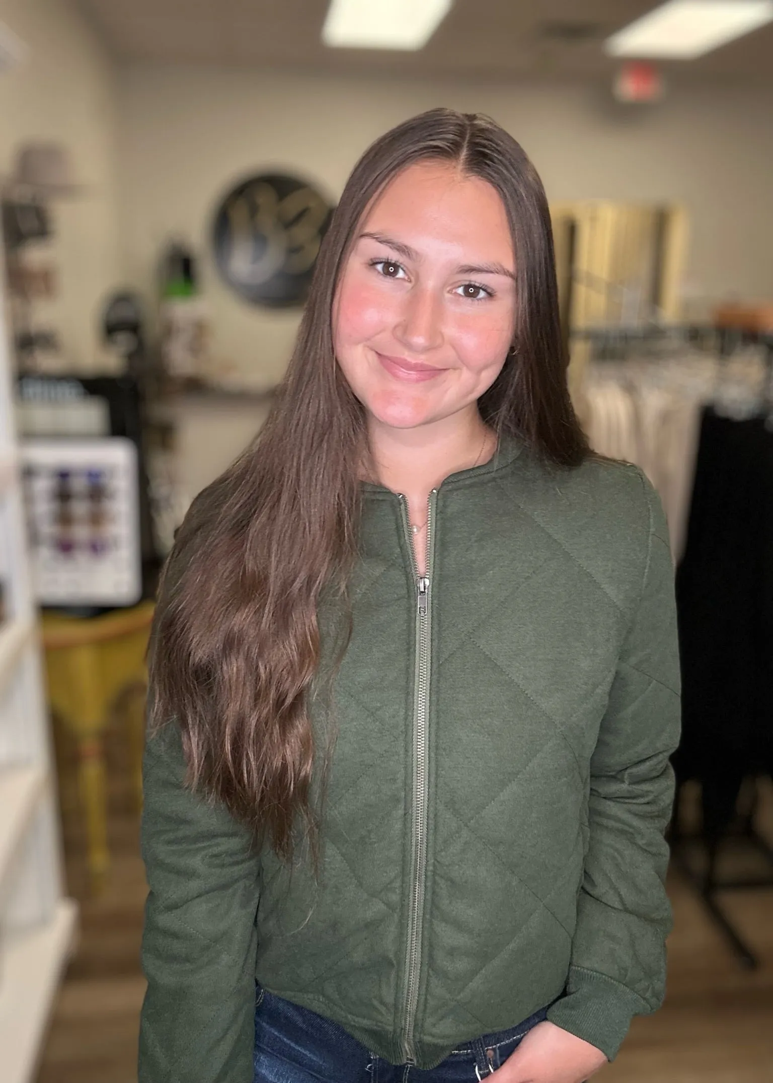 Rib Banded Jacket in Olive
