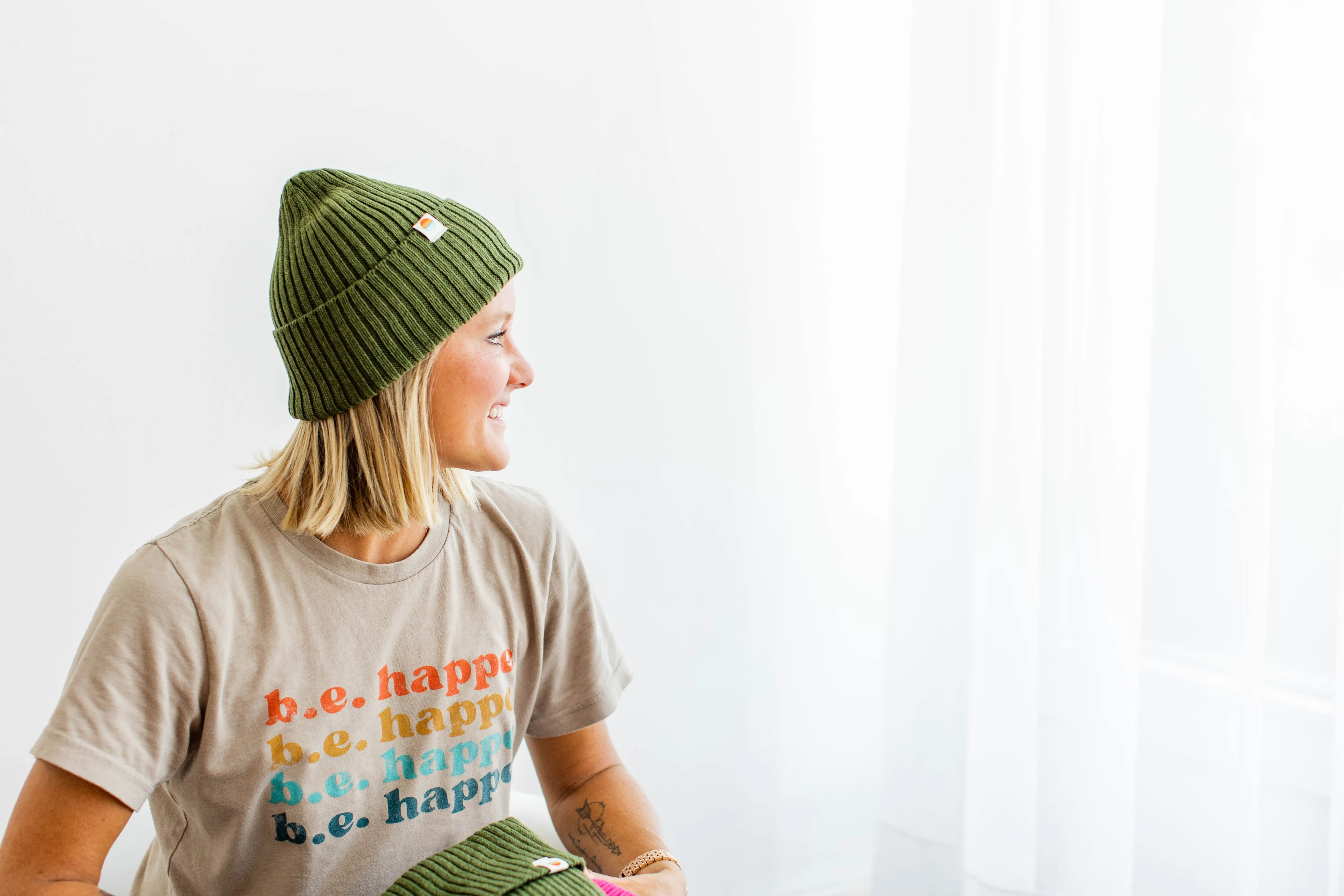 Ribbed Knit Beanie | Green