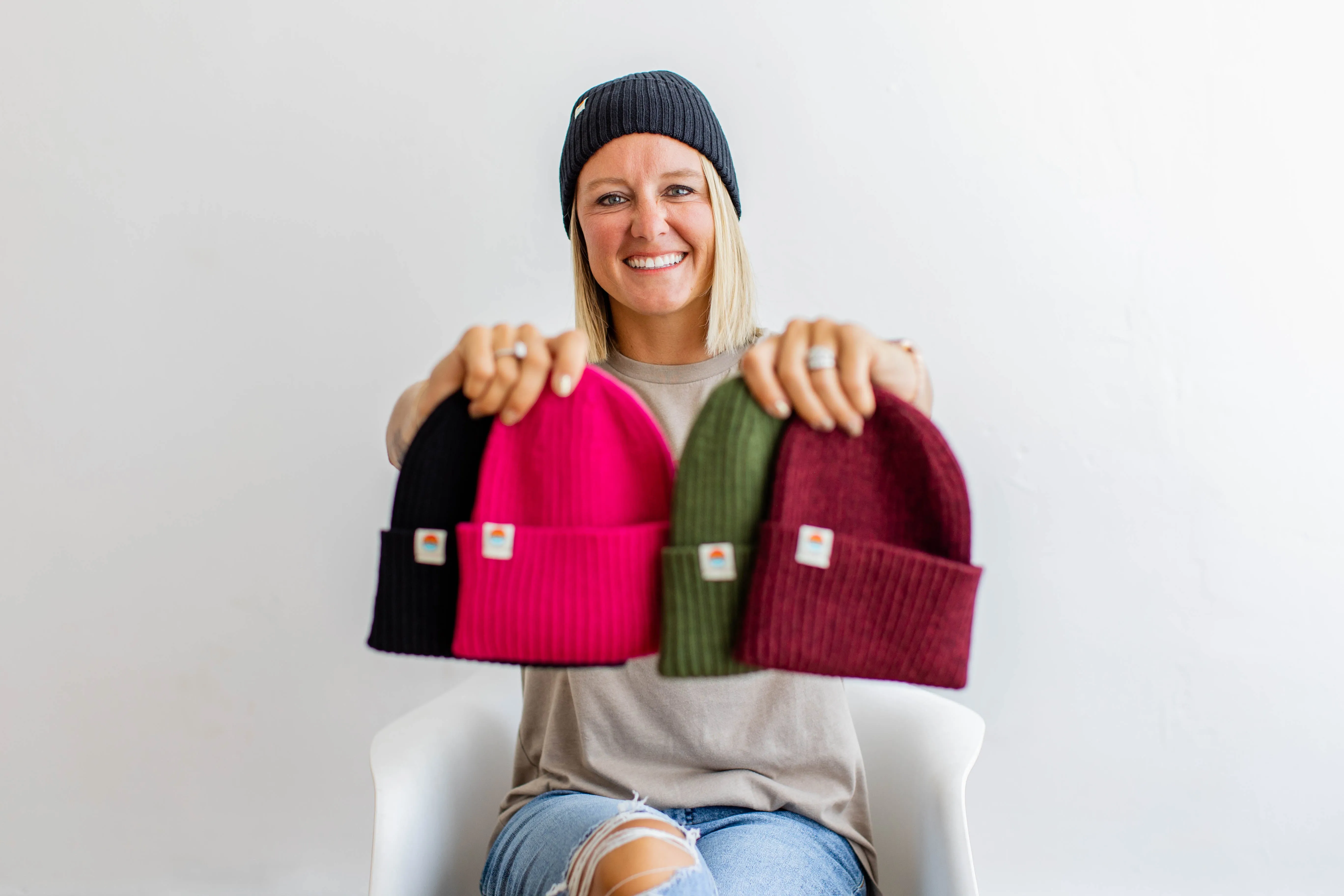 Ribbed Knit Beanie | Green