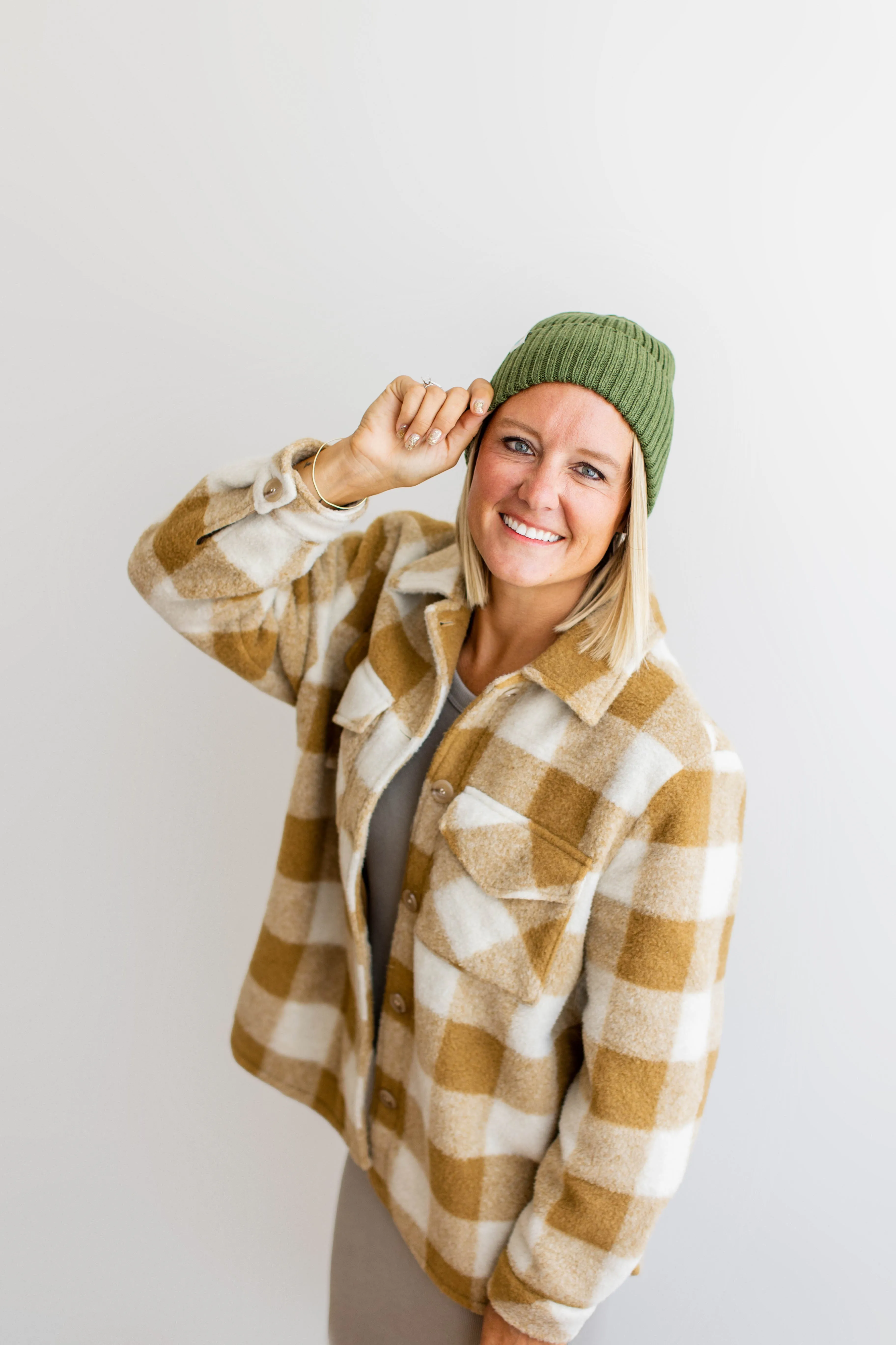 Ribbed Knit Beanie | Green