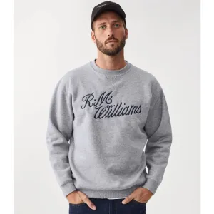 R.M.Williams Script Crew Neck Mens Sweater - Grey/Blue