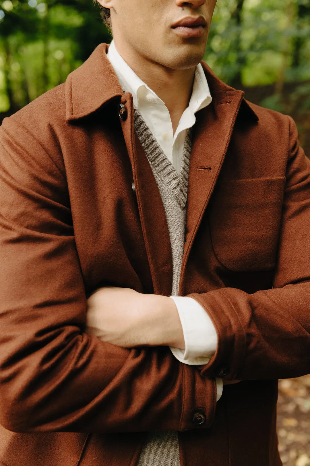 Rust Boiled Wool Chore Jacket