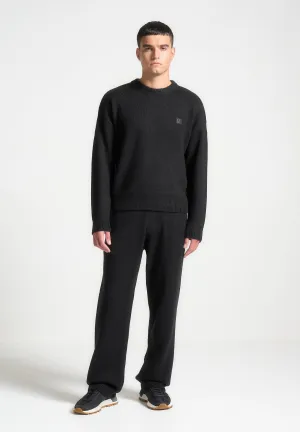 Signature Mohair-Blend Crewneck Jumper - Black