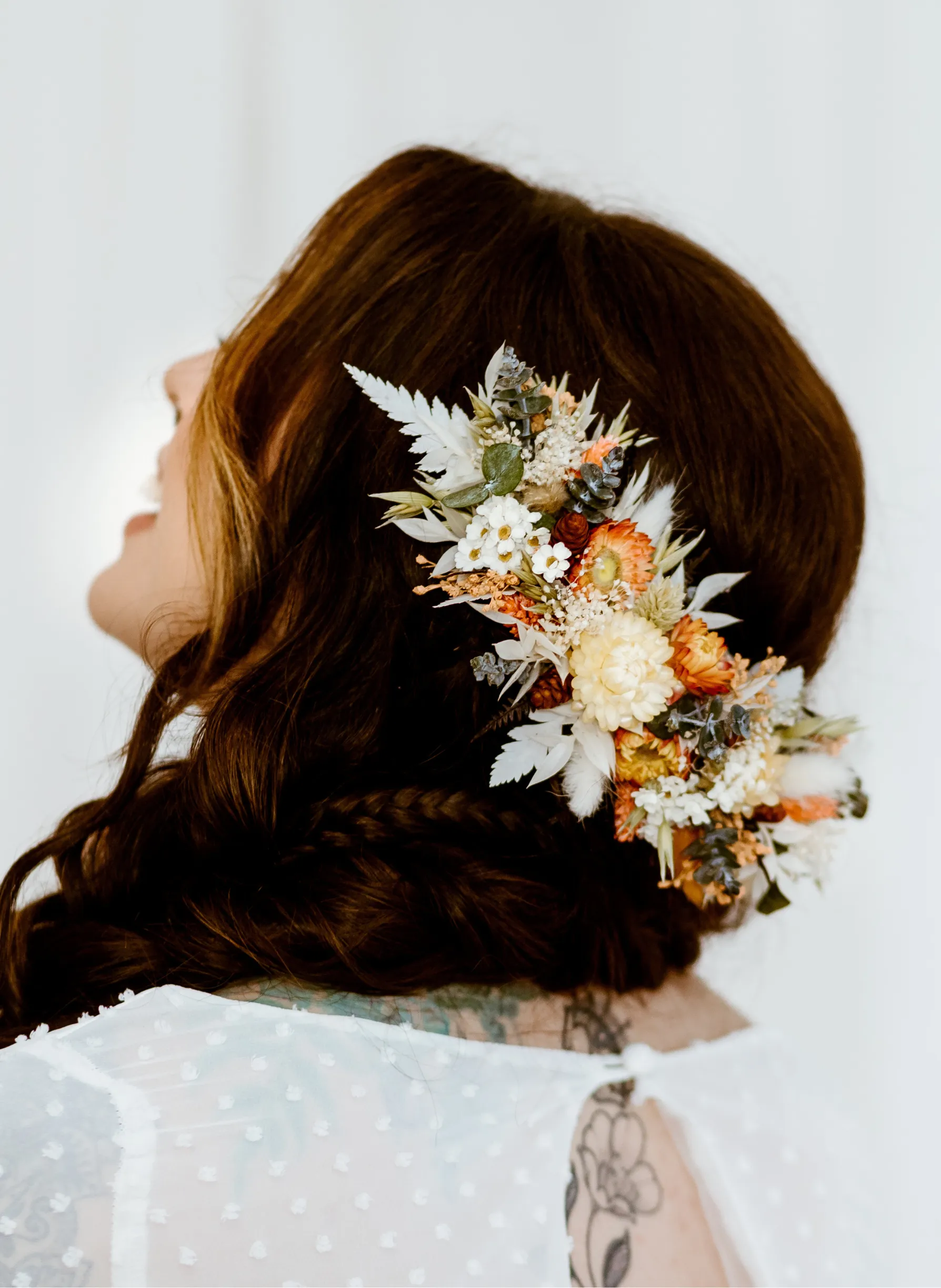 Solstice Autumnal Dried Flower Wedding Bridal Headpiece