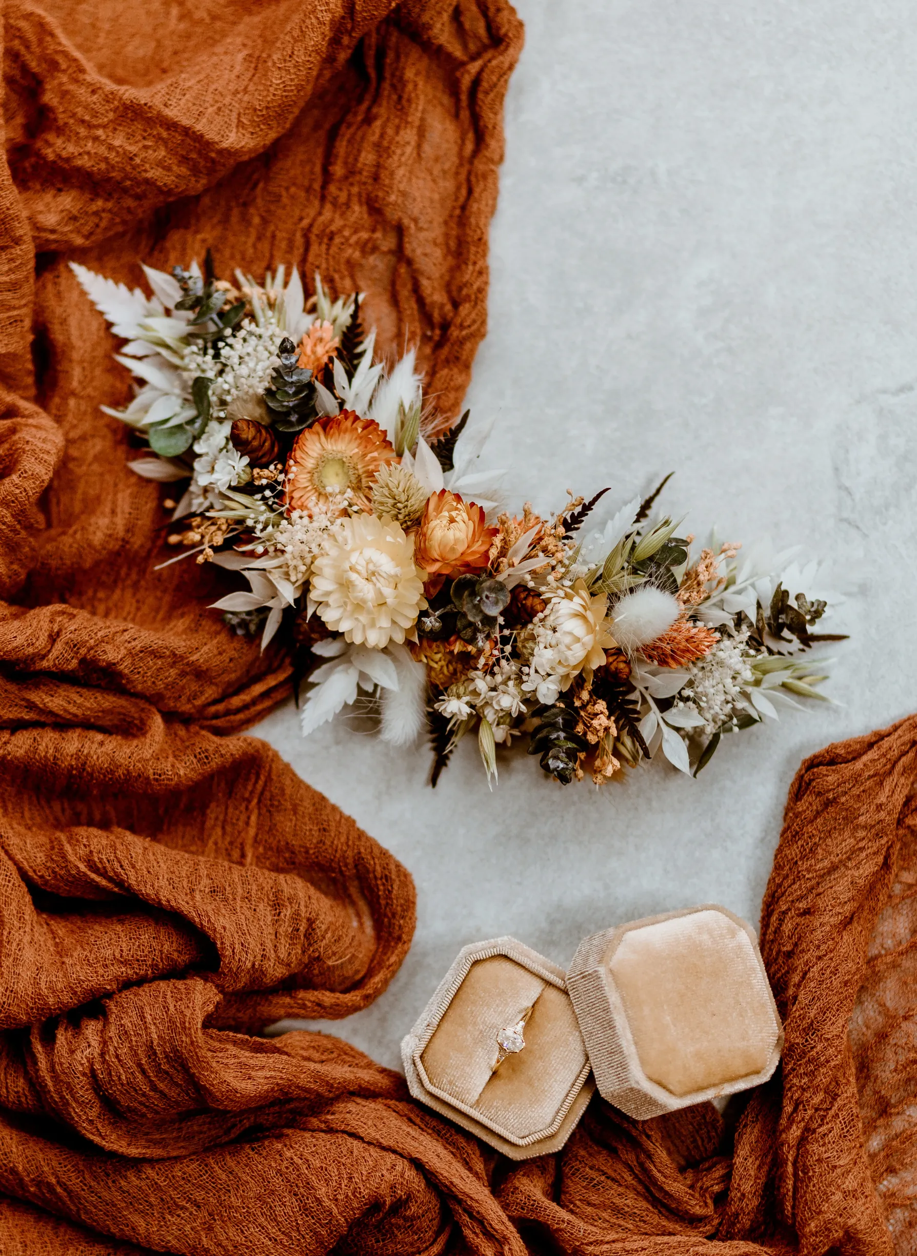 Solstice Autumnal Dried Flower Wedding Bridal Headpiece
