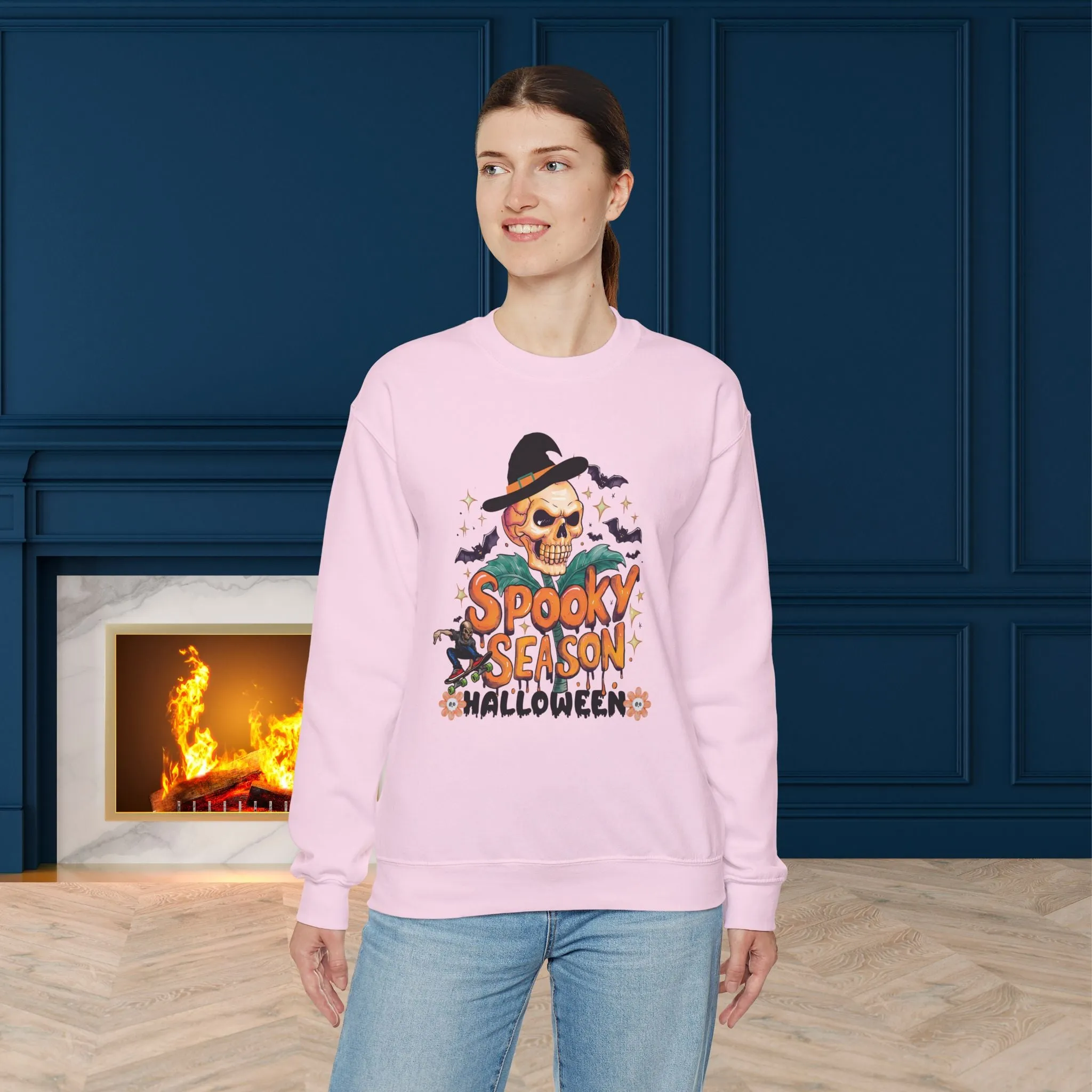 Spooky Season Sweatshirt, Happy Halloween Sweatshirt - Unisex Heavy Blend Crewneck, Halloween Sweatshirt, Cute Spooky Ghost sweatshirt.