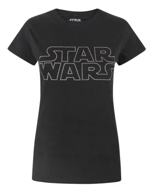 Star Wars Logo Women's Diamante T-Shirt