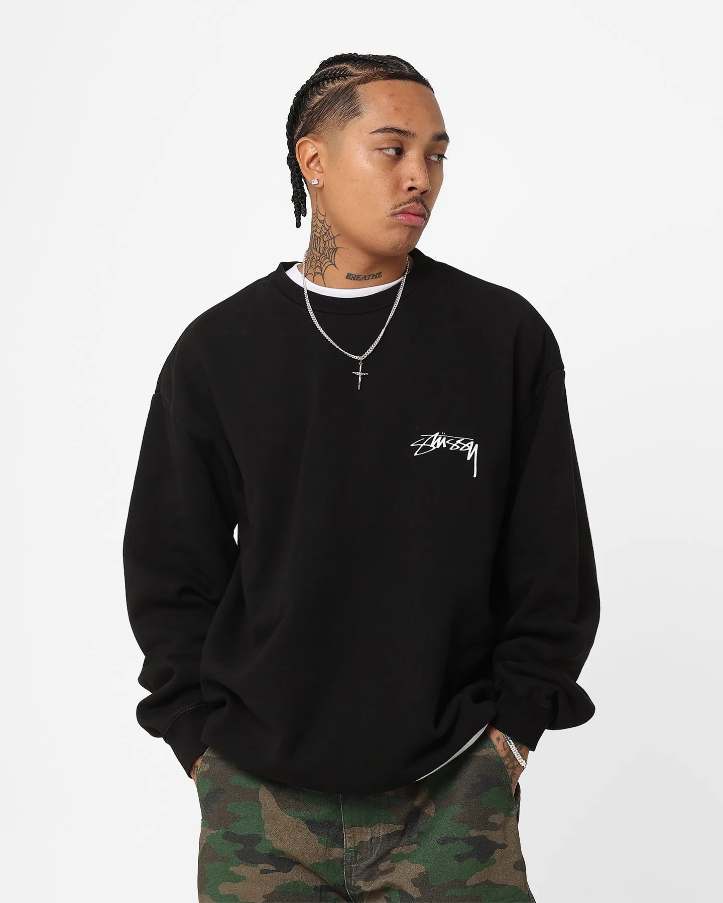 Stussy Modern Age 50-50 Crewneck Pigment Black