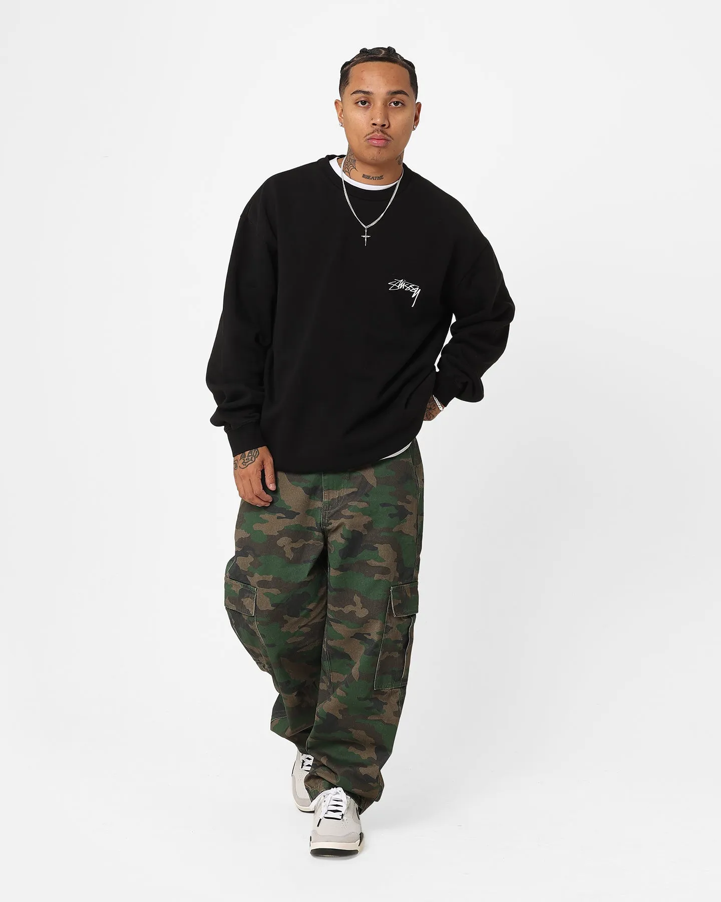 Stussy Modern Age 50-50 Crewneck Pigment Black