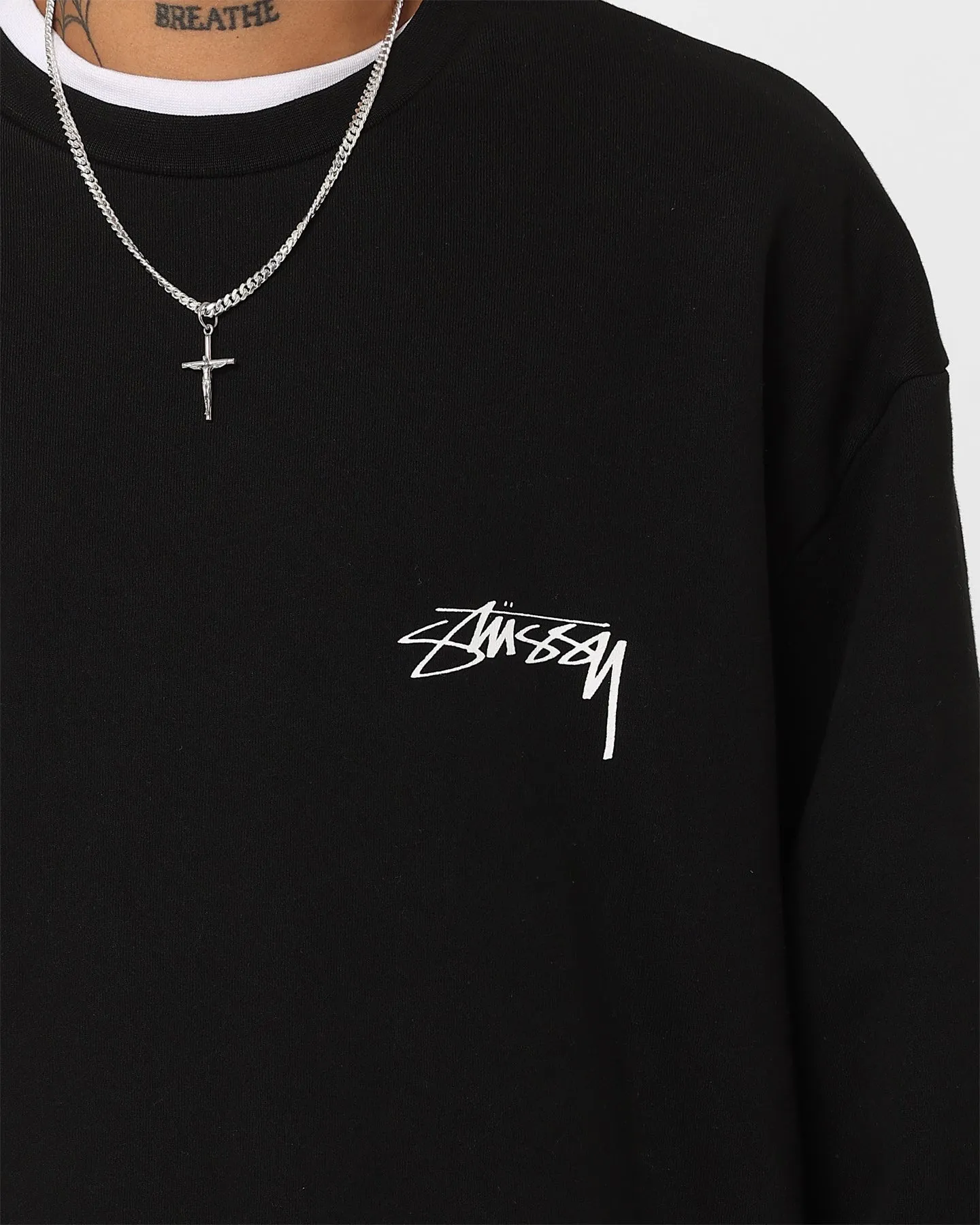 Stussy Modern Age 50-50 Crewneck Pigment Black