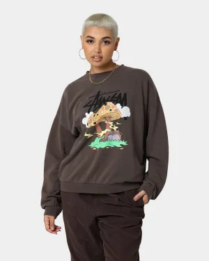 Stussy Women's Somethings Cookin' Crewneck Brown
