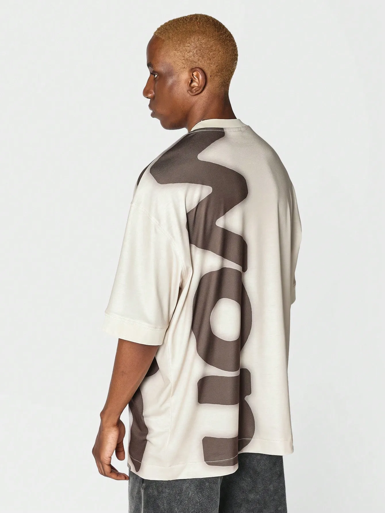 SUMWON Oversized Fit Tee With Front And Back Graphic Print