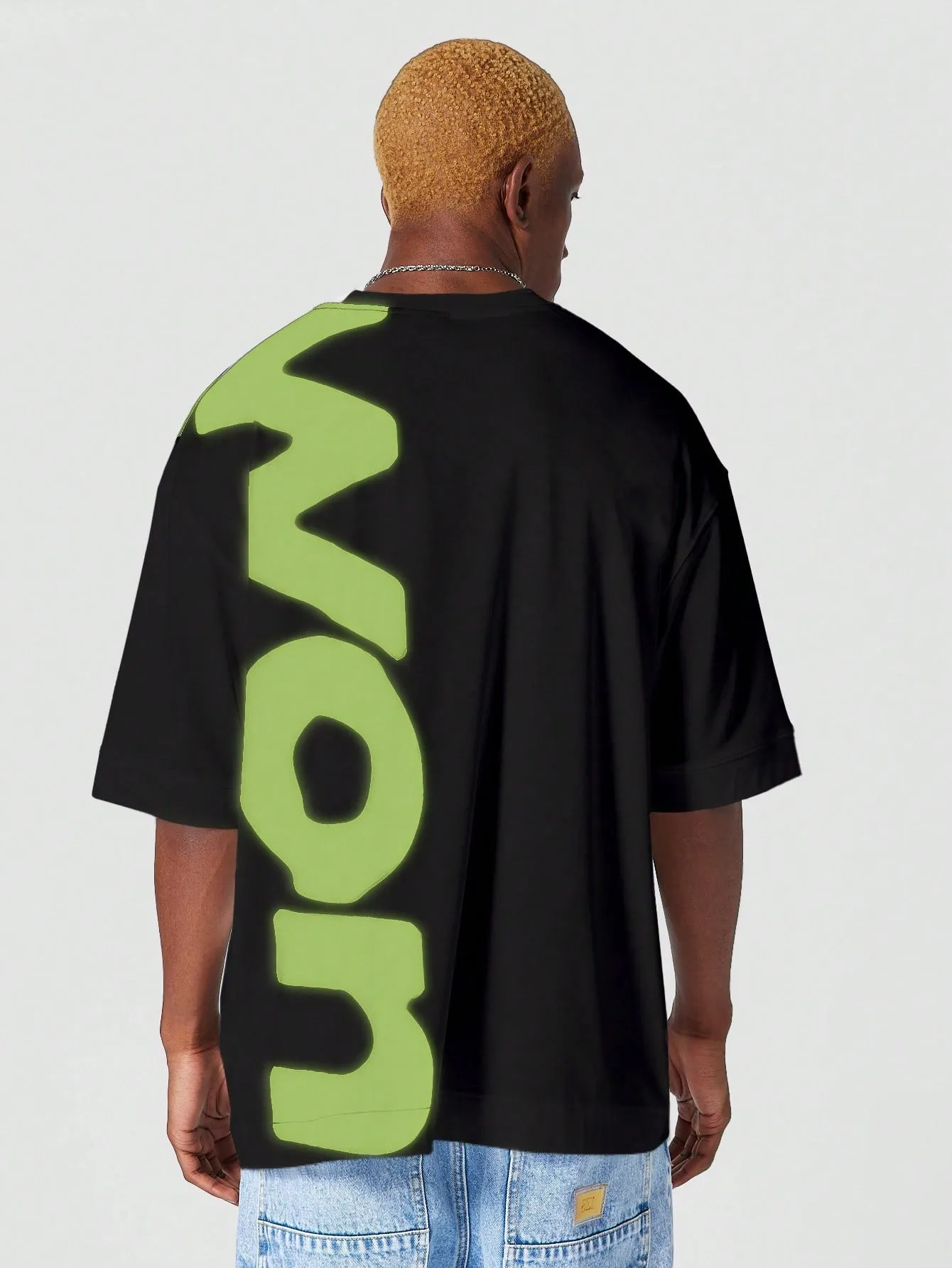 SUMWON Oversized Fit Tee With Front And Back Graphic Print